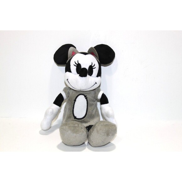 Disney Minnie Mouse Black White Grey Cat Halloween Plush Stuffed Animal 9 Inch - Picture 1 of 9